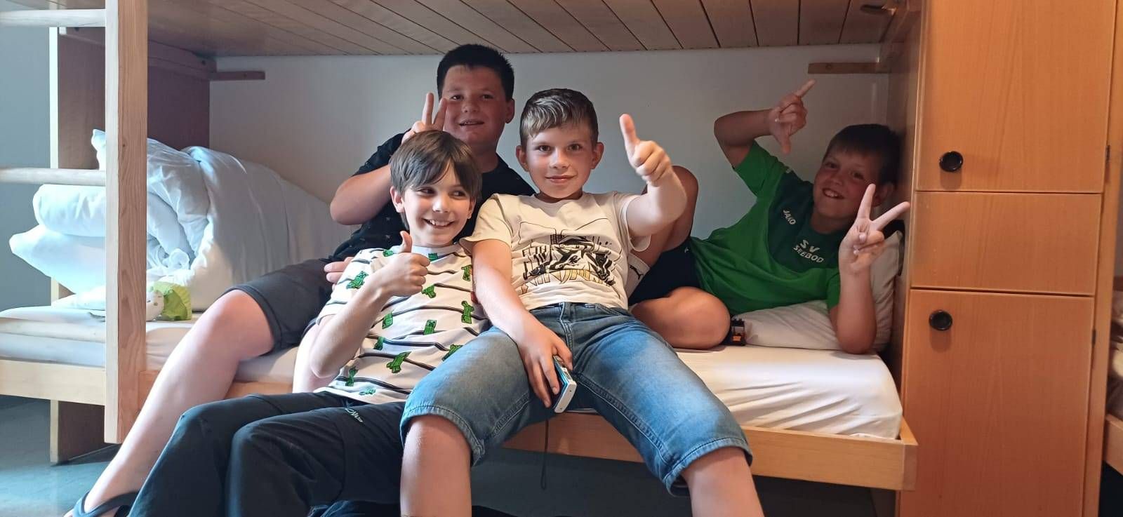Auch die Jungs haben sich eingerichtet