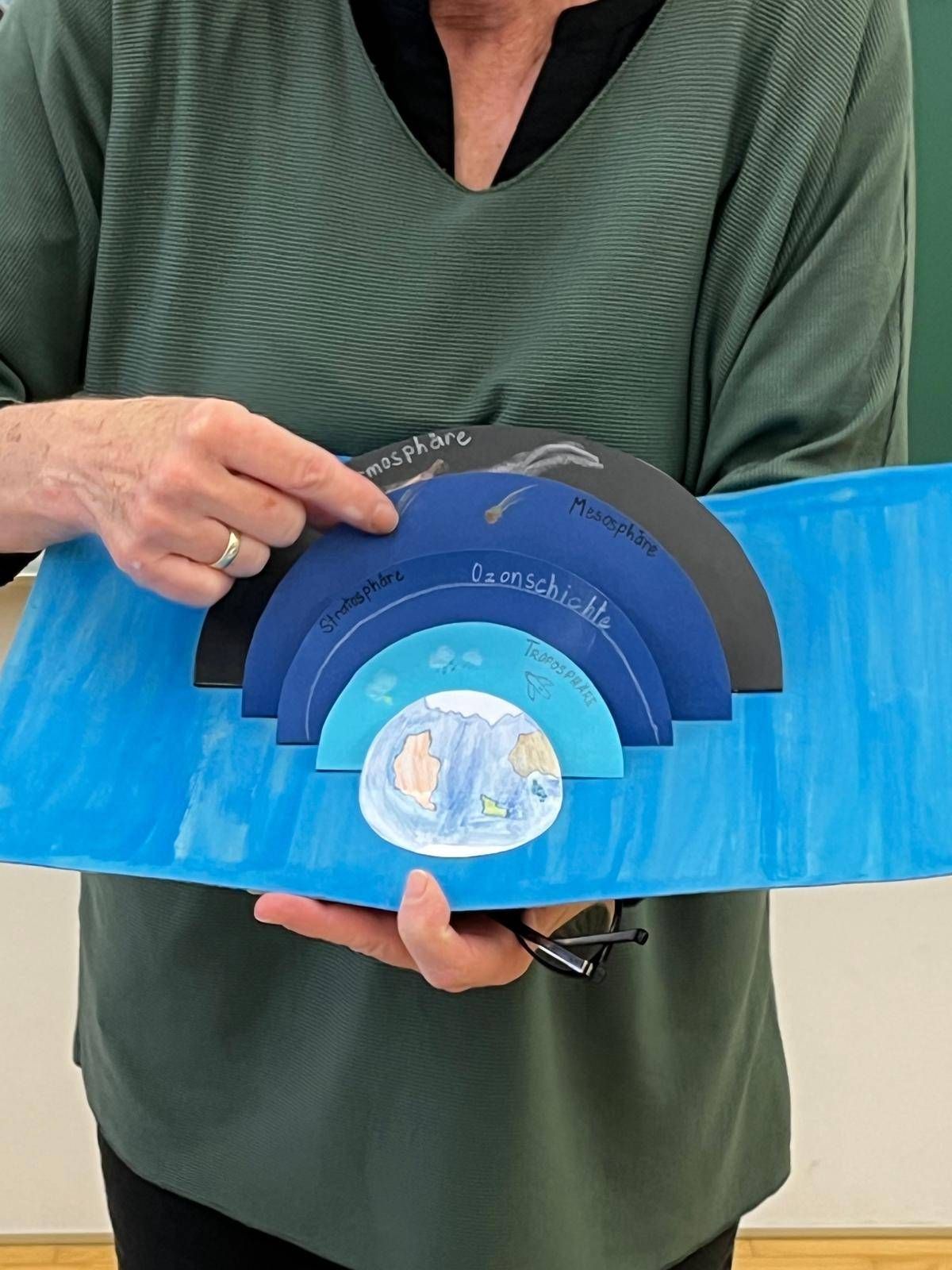 3D-Modell der Schichten der Atmosphäre: Johanna R., 4. Kl.